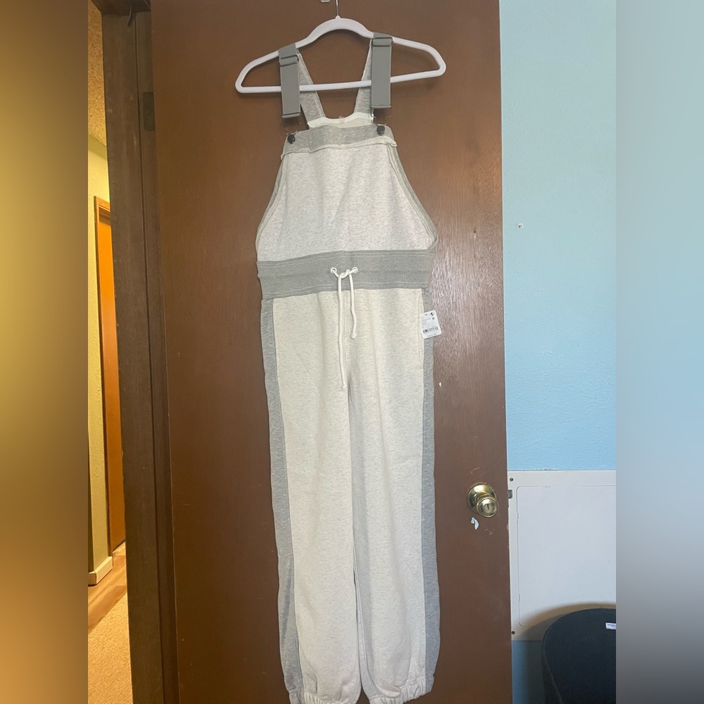 FP Movement by Free People Gray and Cream Jumpsuit
